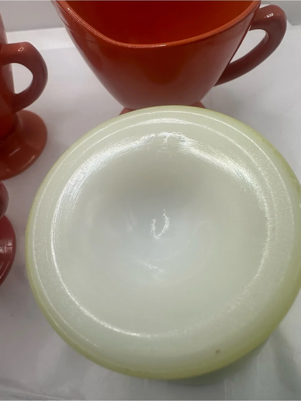 Vintage Hazel Atlas Ovide milk glass creamers lot of 4